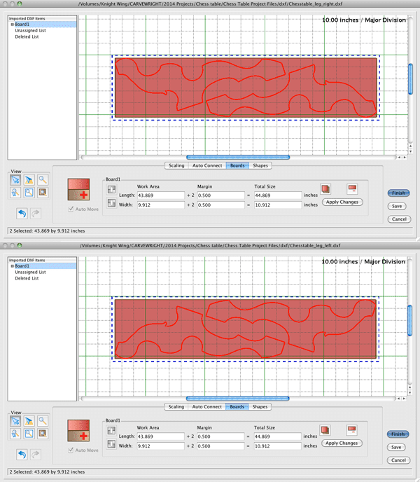 Since the designs are already laid out the way I need them, I simply create a board to the default settings and selected finish.